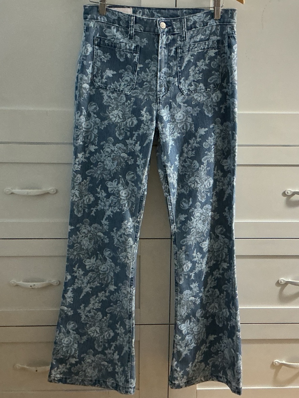 Gap × LoveShackFancy High Rise Floral 70s Flare Denim 30/10R Jeans